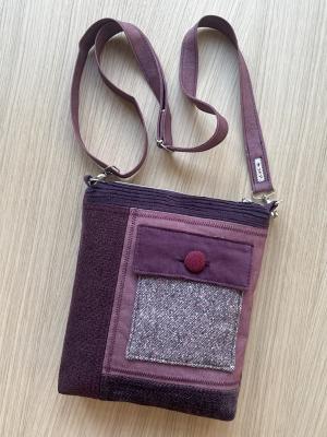 "Flickenwerk II mit Tasche" - AUBERGINE-PFLAUME